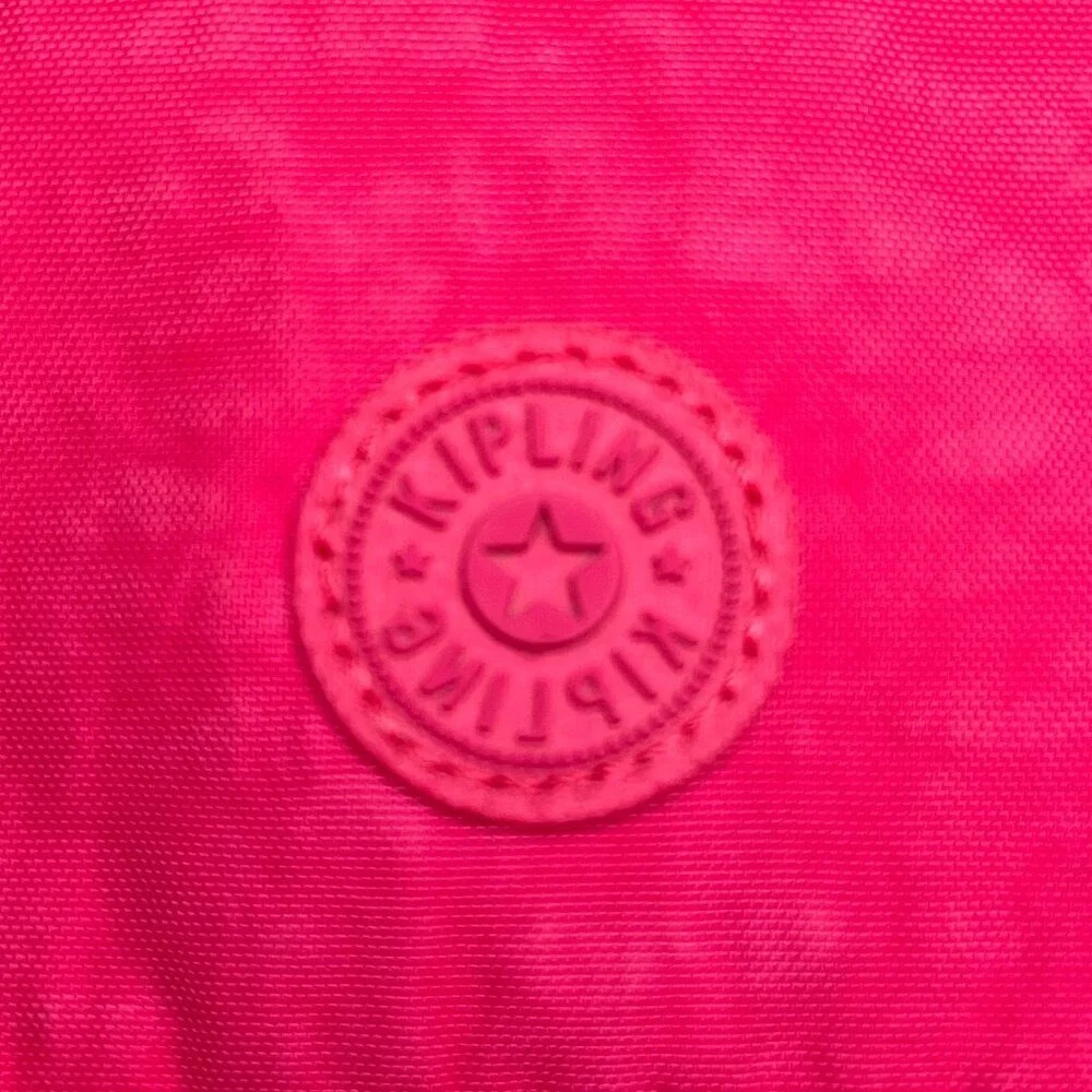 Kipling Pink Crinkle Nylon Crossbody Bag Mini Messenger Travel Shoulder Bag